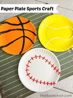 paper plate sports crafts for kids to make and play on the court or in the yard