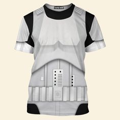 FamilyStore Star Wars Stormtrooper 2 Costume T-Shirt For Men And Women SWHS47 Functional White Crew Neck T-shirt, Gray Technical Short Sleeve T-shirt, Gray Technical Crew Neck T-shirt, Technical Gray Crew Neck T-shirt, Breathable Technical T-shirt For Streetwear, Technical Breathable T-shirt For Streetwear, Technical Crew Neck T-shirt For Streetwear, Technical Breathable Crew Neck T-shirt, White Breathable Jersey T-shirt