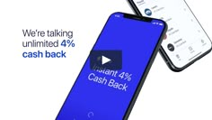 an iphone with cash back on it and the text we're talking unlimted 4 % cash back