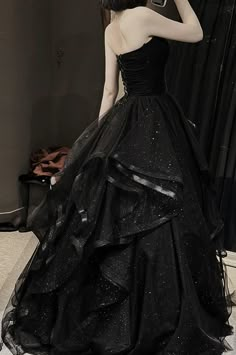 Black tulle long ball gown dress black evening dress sold by Little Cute on Storenvy Formal Dresses Black, Prom Dress Black, Black Evening Dress, Strapless Evening Dress, Prom Dress Ideas, Black Prom Dress, Black Party Dresses, Long Evening Gowns, Prom Dress Inspiration