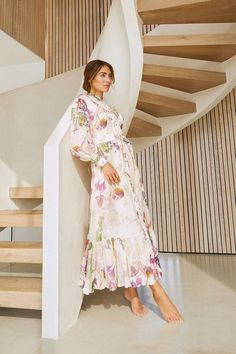 Lydia Millen Silk Cotton Botanical Maxi Dress | Karen Millen Lydia Millen, Lydia Elise Millen, Latest Maxi Dresses, Maxi Dress Designs, Maxi Dress Collection, Maxi Dress Outfit, Fashion Influencer, Best Wedding Dresses, Karen Millen