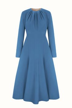 Belgium Dress In Indigo Double Crepe | Emilia Wickstead Coat Dresses, Laundry List, Church Clothes, Gamine Style, Outfit Classy, Emilia Wickstead, Royal Outfits, Pre Fall Collection, Work Dresses