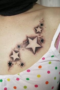 a woman's stomach with stars on it