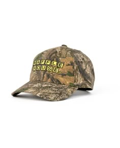 PRICES MAY VARY. Crafted with tan mesh and a soft mesh backing, this cap ensures breathability, making it suitable for warm outdoor adventures. The adjustable snapback allows you to customize the fit, ensuring comfort and a secure feel during all your activities. The brown soft weathered cotton front sets the tone for a hat that effortlessly blends into any outdoor setting. The Realtree Timber Camo Pattern on the visor adds a touch of wilderness, making it an ideal choice for those who appreciat Snapback Outfit, House Embroidery, Camo Trucker Hat, Camping Clothes, Camo Hat, Waffle House, Classic Americana, Logo Hat, Camo Hats