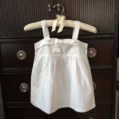 So Sweet - Great Strappy Summer Top. Brand New, With Tags. - 100% Cotton - Bow Detailing On Front Is Sewn On To Keep It Looking Fresh - Cute Textured Fabric - Pullover - Bodice Elasticized On Back - Size 6x - Color: Bright White From A Smoke-Free, Healthy Home. [214] Summer Cotton Top For Playdate, Cute Fitted Tops For Playdate, Cute Cotton Tops For Daywear, Cute Tops For Daywear, Cute Casual Cotton Tops, White Summer Tops For Playdate, White Cotton Top For Playdate, White Sleeveless Tops For Playwear, Cute White Tops For Playwear