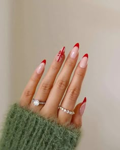 100+ New Epic Christmas Nail Designs To Try This Year 211 White Nail, Festival Nails, French Tips