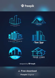 an image of a set of logos for real estate and construction companies, with the text free