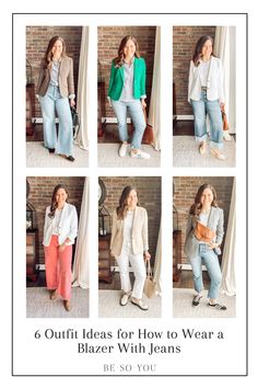 See 18 blazer and jeans outfits to inspire you to put together looks for everything from casual everyday wear to holidays. How To Wear Blazers, Blazer And Jeans, Black Patent Leather Loafers, Black Velvet Blazer, Midsize Fashion, Black Houndstooth, Cuffed Jeans, Houndstooth Blazer, Jeans Outfits