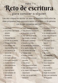 a piece of paper with words written in spanish and english on the bottom left corner