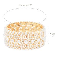 This stunning Lavencious Simulated Pearl Waves Design Elastic Stretch Bracelet is the perfect complement to any special occasion. Crafted from quality simulated pearls, it boasts a stylish wave design and an elastic stretch for a secure and comfortable fit. An ideal gift for yourself or someone special. Weight is about 63 grams Comes with a exquisite gift Elegant Pearl Bracelets For Party, Beaded Pearl White Bracelet For Party, Elegant Pearl White Bracelets For Party, Elegant Pearl White Bracelet For Party, White Pearl Chain Bracelets For Party, Party Beaded Pearl Bracelet, Pearl Bangle Bracelet For Party, Pearl Bangle For Party, Elegant Beaded Bangle Bracelet For Party