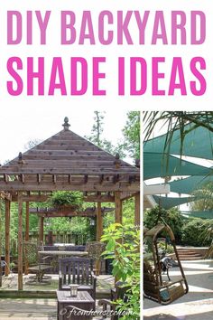 an image of backyard shade ideas with text overlay