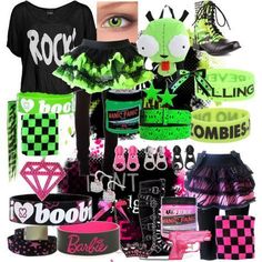 Pink And Green Scenecore, Scene Kid Outfits, Scene Fits, Scene Green, Emo Scene Outfits, Scene Kandi, Scene Queen, Scene Style, Scene Punk