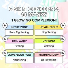 14-DAY SHEET MASK SET: Totally Sheet Faced! Need to get sheet faced every day of the week? Yeah, us too. Get 14 sheet masks all together in 1 mega value set! SET INCLUDES: IN THE ZONE Sheet Mask (3x): Calms skin and tightens the look of pores. MORNING DEW Sheet Mask (2x): Helps skin look dewy & moisturized. OLIVE 'BOUT YOU Sheet Mask (2X): Nourishes and hydrates skin. TIME WARP Sheet Mask (2x): Helps firm the appearance of skin. UNWIND Sheet Mask (2x): Calms seriously stressed out skin. UP ALL N I Dew Care, Mulberry Fruit, Korean Sheet Mask, Mask Sheets, Sheet Mask Set, Night Mask, Face Sheet Mask, Mask Pack, In The Zone