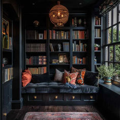 31 Sinister Reading Sanctums Enveloped in Gothic Grandeur Cozy Library Room, Home Library Decor, Cozy Home Library, Home Library Rooms, Cozy Library, Atmospheric Lighting, Home Library Design, Gothic Design, Office Library