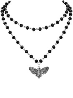 PRICES MAY VARY. GOTHIC EMO GRUNGE LAYERED BLACK MOTH SKULL CHOKER NECKLACE: The Butterfly Moth symbol is a reflection of our lives and remind us of how short our time is here. It's perfect for anyone who loves the gothic aesthetic and is easy to mix and match with clothing. This necklace makes an excellent choice for gifts, whether it's for a birthday, anniversary, or any other special occasion. It's a must-have for any gothic jewelry collection MATERIALS: Meticulously crafted from high-quality Grunge Beaded Necklace, Grunge Necklaces, Skull Choker, Goth Choker Necklaces, Beaded Necklace Black, Emo Jewelry, Black Beaded Necklace, Goth Choker, Christmas Jewelry Gift