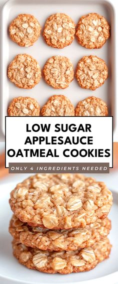 Image for Low Sugar Applesauce Oatmeal Cookies Oatmeal Flax Cookies, Healthy Oatmeal Deserts, Lower My Cholesterol Oatmeal Cookies, Oatmeal Peanutbutter Cookies Healthy, Low Histamine Oatmeal Cookies, Oatmeal And Applesauce Recipes, Low Cal Oat Cookies, Daniel Fast Oatmeal Cookies, Healthy Desserts With Applesauce