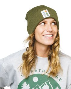 Whether walking downtown or on the trail, this comfortable beanie will keep you warm all day. Plus, we all know cold ears suck, so cover those puppies up! 100% acrylic with a soft feel Uncuffed length: 11.75” Hand washable This isn't your average outdoor gear... Together we pick up one pound of trash for every product sold. Learn more here! Casual Green Beanie For Fall, Green Casual Winter Beanie, Casual Green Fall Hat, Green Outdoor Hat For Fall, One Size Fits Most Beanie For Fall Outdoor Activities, Casual Green Warm Hat, Casual Warm Green Hat, Green Beanie For Cold Weather, Green Cotton Hat For Winter