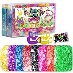 the rainbow loom bracelet box is filled with assorted beads