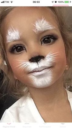 Simple Fox Face Paint, Kids Cat Face Paint, Care Bear Face Paint, Cat Face Paint Easy, Facepainting Ideas Easy, Cute Face Paint Ideas, Puppy Face Paint, Kids Face Painting Ideas, Bunny Face Paint