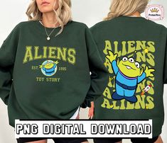 Disney Coquette, Toy Story Png, Toy Story Aliens, Alien Sweatshirt, Toy Story Land, Friends Png, Christmas Summer, Alien Shirt, Toy Story Alien