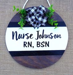 Personalized NURSE Name Sign Wood Plaque FAMILY Hand Crafted Door Wall Nurse Signs, Doctor Sign, Welcome Signs Front Door, Families Hands, Nurse Office, Teacher Signs, Nurse Appreciation Gifts, White Rope, Nurse Doctor