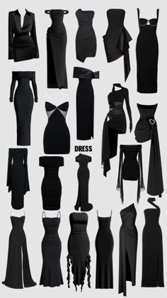 Cool Elegant Outfit, Formal Dinner Outfits For Women, Fancy Event Outfit, Dress To Impress Tips, Vintage Black Dresses, Cute Wedding Guest Dresses, Dope Fashion Outfits, Black Dress Accessories, Long Dress Black