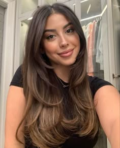 Face Frame And Long Layers Haircut, Face Frame Layers Haircut, Long Layers Face Framing Long Hair, Layered And Face Framed Hair, Layers In Brunette Hair, Balayage Hair Layers Face Framing, Long Hair Layers Straight Brown, Long Layers Hair With Face Framing, Long Hair Framed Around The Face