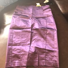 Satin Pencil Skirt New With Tags Size 44 Original Seller Marked Wrong Size 44 It Or Us Size 8 Formal Purple Bottoms With Pockets, Formal Fitted Purple Bottoms, Elegant Fitted Lavender Skirt, High Waist Purple Lined Skirt, Elegant Purple Bottoms With Pockets, Chic High-waisted Purple Skirt, Elegant Fitted Lavender Bottoms, Elegant Purple Bottoms For Party, Elegant Purple Party Bottoms