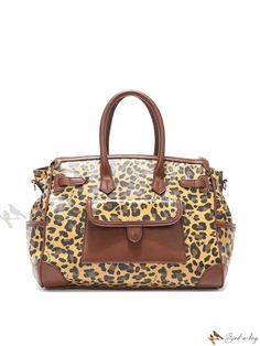 Bird in Bag - Nicole Lee Lola Medium Satchel: Elegant Womens PU Leather Shoulder Bag with Leopard Print, Versatile Design and Multiple Pockets, Includes Optional Crossbody Strap Leopard Print Travel Bag With Large Capacity, Leopard Print Large Capacity Travel Bag, Large Capacity Leopard Print Travel Bag, Leopard Print Top Handle Bag For Travel, Leopard Print Tote Travel Bag, Leopard Print Travel Tote Bag, Elegant Leopard Print Shoulder Bag For Travel, Leopard Print Satchel Travel Bag, Leopard Print Satchel For Travel