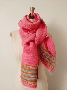 Wrap yourself in luxury with this sumptuously smooth and warm organic cotton handwoven scarf!  This scarf features a stunning candy floss pink colour that is hand dyed with natural ingredients, giving it a vibrant and lively personality that will brighten up your day.  width 33 cm  length 200 cm    100%  organic cotton Care: hand wash cold water / hang air dry For custom and wholesale orders please email me Pink Scarf - Handwoven Soft Organic Cotton Wool Winter Chunky Neck Scarf - Unisex Oversiz Handwoven Scarf, Pink Scarf, Candy Floss, Pink Scarves, Wool Winter, Oversized Scarf, Uk Gifts, Scarf Gift, Pink Colour