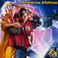 an image of two people in the movie back to the future with lightning behind them