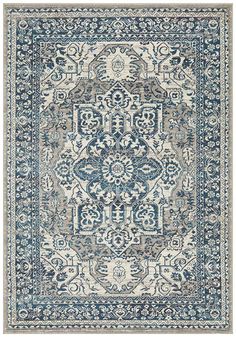 Rug Culture RUGS Julian Traditional Rug Hamptons Living Room, Statement Rugs, Formal Lounge, Statement Rug, Ancient Goddesses, Blue Floor, Persian Motifs, Blue Grey Rug