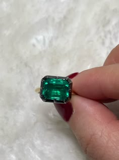 "Lower prices on our main website: https://discomarshmallow.myshopify.com/ The Georgian-Victorian Emerald Cut Emerald & Blackened Gold East West Button Back Collet Ring--a timeless engagement piece inspired by the grace of the Georgian and Victorian periods. This ring, featuring a stunning 3.5 ct lab-grown emerald in a Georgian cut-down collet setting and button back, exudes a timeless yet modern charm. It's not just an engagement ring; it's a versatile piece designed for stacking and layering w Cushion Cut Engagement Ring Gold, Collet Ring, Brooch Jewelry, Solid Gold Jewelry, Perfect Engagement Ring, Natural Sapphire, East West, The Grace, Dress Inspiration