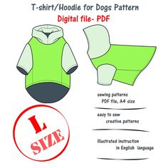 the hoodie for dogs pattern is shown here