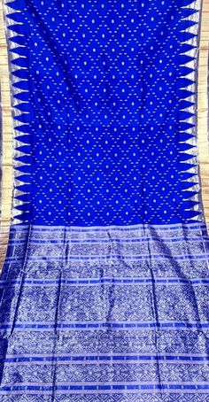 A gorgeous Sambalpuri silk saree with silver thread tissue border and anchal. This blue and silver highest quality mulberry silk saree is an exceptional blend of workmanship and quality. Pure silk saree Tissue Silk Saree, Pure Silk Saree, Blue Saree, Fabric Projects, Pure Silk Sarees, Mulberry Silk, Pure Silk, Blue And Silver, Silk Saree