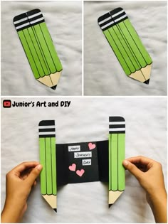 someone is making a pencil art and diy project for valentine's day with crayons