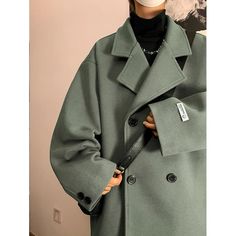 47737655525664|47737655558432|47737655591200|47737655623968 Trendy Single-breasted Pea Coat For Winter, Casual Solid Color Wool Coat, Casual Solid Double-breasted Wool Coat, Oversized Khaki Blazer For Winter, Oversized Single Breasted Solid Pea Coat, Oversized Solid Single Breasted Pea Coat, Oversized Solid Single-breasted Pea Coat, Winter Solid Color Double-breasted Outerwear, Oversized Solid Single Breasted Outerwear