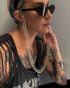 "Oversized O ring light grey glasses chain, sunglasses bold chain holder, aluminum statement chain layered necklace, chunky curb chain holder Welcome to my shop! ✈️ DHL EXPRESS SHIPPING AVAILABLE, 1-3 BUSINESS DAYS DELIVERY! ✔️ PLEASE MAKE SURE TO SELECT IT, RIGHT BEFORE YOUR PURCHASE! ❗️ ❗️ DON'T FORGET TO ADD YOUR CELL # AT THE \"NOTE TO SELLER\" SECTION IF YOU CHOOSE DHL! BY FILLING YOUR CELL NUMBER YOU EARN THE BENEFIT TO CHOOSE BETWEEN 6 DIFFERENT DELIVERY OPTIONS! INSTRUCTIONS WILL BE SENT Trendy Metal Chain Link Ring, Trendy Silver Metal Chain Ring, Trendy Adjustable Silver Chain Ring, Trendy Chain Link Necklace As Fashion Accessory, Trendy Everyday Adjustable Chain Ring, Trendy Metal Glasses Chain, Trendy Glasses Chains With Chain Strap, Trendy Adjustable Party Glasses Chains, Trendy Party Glasses Chains With Adjustable Chain