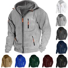 Men's Hoodie Full Zip Hoodie Fleece Hoodie Black White Wine Navy Blue Royal Blue Hooded Plain Zipper Pocket Sports & Outdoor Daily Holiday Streetwear Cool Casual Spring & Fall Clothing Apparel 2024 - $23.99 Thick Hoodies, Dress Leather Boots, Hoodie Full Zip, Tactical Jacket, Graduation Outfits, Streetwear Sweatshirt, Dress Leather, Versatile Wardrobe, Fall Clothing