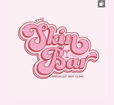 the skin bar logo on a pink background