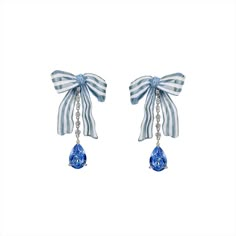 Aqua Bardot Bow Earrings | Over The Moon