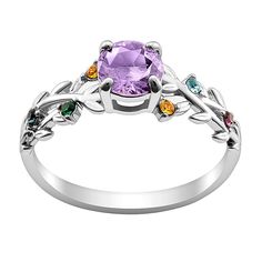 Perfect for Mother's Day or any special occasion, this gorgeous Sterling silver or Gold over Sterling ring showcases a centered birthstone for Mom and dazzling gems for each of her children and loved ones. Personalize this outstanding design for a remarkable gift she is sure to love! Mom is sure to love this fabulous birthstone ring from the Secret Garden Collection!, Crystal birthstones,Band measures 6mm narrowing to 2mm in back. Stones not selected will be clear, Please do not use all uppercas Family Rings Mothers, Grad Rings, Mothers Ring Ideas, Mothers Birthstone Ring, Unique Mothers Rings, Mom Rings, Mother Ring, Mothers Rings, Birthstone Band