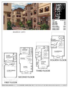 the floor plan for this three story home is shown in two different colors and sizes