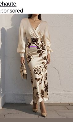 A Line Maxi Dress, Fashionista Clothes, Bodycon Maxi Dresses, Urban Dresses, Long Puff Sleeves, Guest Outfit, Types Of Dresses, Satin Dresses, Fitted Dress