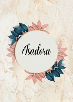 the word sabora surrounded by leaves on a marble background with an oval frame