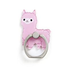 a pink llama with a ring on it's back