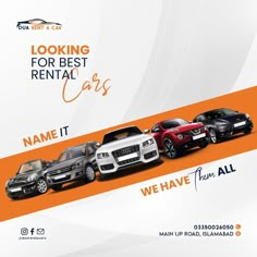 an advertisement for rental cars is shown here