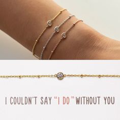 This dainty bracelet is minimal and elegant. Features a sparkly solitaire crystal linked onto an Italian bead chain. Beautifully packaged with our signature box, this will be a gift your bridesmaid will love and want to wear everyday! MEASUREMENTS: ▸ ADJUSTABLE Length: 6.25-7.5in (16-19cm) ▸ Cubic Zirconia Crystal, 4mm MATERIALS: ▸ Available in: .925 Sterling Silver / Gold Vermeil / Rose Gold Vermeil ▸ Hypoallergenic, lead, and nickel free ▸ Handcrafted in NYC Minimalist Sparkling Jewelry For Wedding, Dainty Round Chain Bracelet For Party, Dainty Cubic Zirconia Chain Bracelet For Parties, Dainty Diamond Bracelets For Parties, Dainty Diamond Bracelet For Party, Adjustable Minimalist Diamond Party Bracelet, Dainty Satellite Chain Bracelet As Gift, Elegant Sparkling Chain Bracelet As Gift, Dainty Diamond Chain Bracelet For Wedding