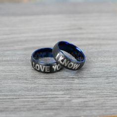 I Love You I Know Rings, Star Wars Rings, Star Wars Jewelry, Black Tungsten Rings, Black Wedding Bands, Couple Ring Set Gamer Rings, Black Tungsten Wedding Bands Green Tungsten Ring, Football Rings, Star Wars Ring, Black Wedding Bands, Baseball Ring, Basketball Ring, Blue Tungsten Ring, Lucky Ring, Blue Wedding Band