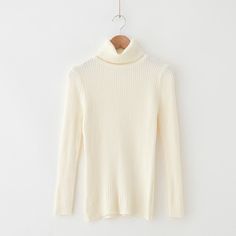 Brand Name: HsaPattern Type: SolidClothing Length: RegularMaterial: PolyesterCollar: TurtleneckOrigin: CN(Origin)Season: WinterDecoration: NONESleeve Length(cm): FullSleeve Style: RegularThickness: STANDARDStyle: CasualPattern: SlimAge: Ages 18-35 Years OldPercentage of Material: 95% aboveGender: WOMENModel Number: sls8581Yarn Thickness: Regular yarnMaterial Composition: Cotton polyester spandexStyle: fashion,casual,collegeseason: spring,autumn,winterSleeve: long sleevestyle1: women autumn and w White Stretch Turtleneck For Winter, White Knit Turtleneck For Winter, White Knit Tops For Winter, White Knit Winter Top, Winter White Long Sleeve Turtleneck, Beige Sweater With Ribbed Collar For Winter, Beige Ribbed Collar Sweater For Winter, Winter Beige Sweater With Ribbed Collar, Beige Ribbed Turtleneck For Winter